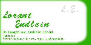 lorant endlein business card